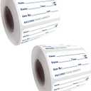 Dissolvable Food Labels, 1x2 Inch Label Stickers 1000PCS Food Labels Stickers for Containers Freezer Labels Tape Canning Labels Writable Date Labels, 2 Rolls