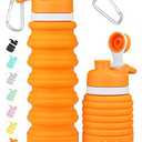 Nefeeko Collapsible Water Bottle, 26oz Silicone Foldable Water Bottles Leakproof BPA Free Travel Water Bottles with Carabiner, Portable Sport Water Bottles for Camping,Hiking Outdoor Indoor Sport