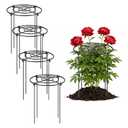 YHLYUZZ Peony Cages and Supports 4 Pack, 12x16 Inch Heavy Duty Metal Plant Cage for Outdoor Plants – Grow Through Flower Support Rings for Peonies, Roses, Tomatoes & Hydrangeas