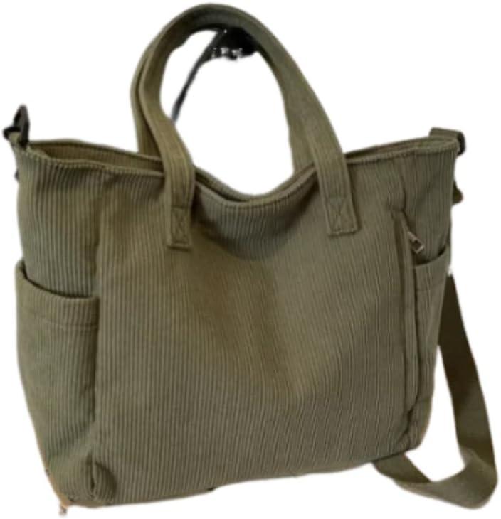 Women Messenger Bag Preppy Book Bag Nylon Shoulder Bag Commuter Handbag Women Travel Bag (green)