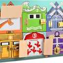 Wooden Activity Board, Wooden Latches Busy Board, Montessori Busy Board, Fine Motor Skills, Educational Preschool Learning Toy for Toddlers 3+