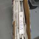 Furologee 47" Computer Desk with File Cabinet and Power Outlets, Home Office Desk with 2 Monitor Stands and Storage Drawer, Writing Gaming Table with Shelves and 2 Hooks for Bedroom, White