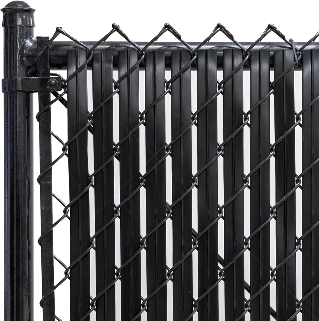 Chain Link Fence Privacy Blade Slates with Bottom Lock 4x10 Ft Black for Gardening, Privacy, Outdoor Wall, Balcony, Patio, Yard, Safety Fence Screen Cover for Dog, Cat, Pet Hedge Slats