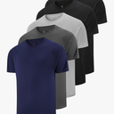 5 Pack Men's Dry Fit T Shirts Athletic Running Gym Workout Short Sleeve Tee Shirts for Men.S