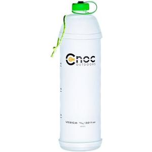 Cnoc Outdoors Vesica Collapsible Water Bottle, Narrow Mouth Green, 28mm Thread, Sawyer Compatible