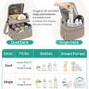 Breastmilk Cooler Bag - Large Capacity 12L & 10-Hour Insulated Bottle Cooler Bag with Detachable Divider for Tall Baby Bottles | Dual Deck Lunch Box for Women | Breast Pump Bags for Work