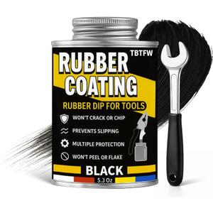 Black Peelable Liquid Rubber Coating, Liquid Rubber, Waterproof, Flexible, Breathable, Suitable for DIY Tool Repair(5.3 Oz)