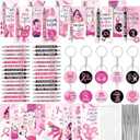 Breast Cancer Awareness Accessories - 230Pcs Breast Health Cancer Awareness Month Supplies Pink Ribbon Bookmarks Pens Keychains Public Events Charity Gifts for Women Girl Survivor Volunteer