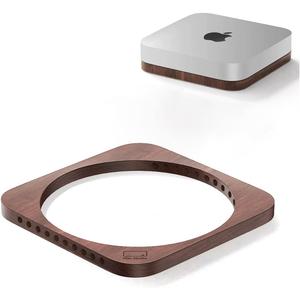 Wood Stand for Mac Mini and Mac Studio,Walnut MacMini/MacStudio Accessories,Handmade Mac Desktop Stand Holder Dustproof Heat-Disspation Mount (Black Walnut)