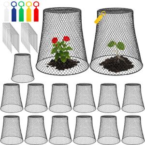 SOUJOY 15 Pcs 12 Inch Large Chicken Wire Cloche Plant Protector Cover, Heavy Duty Metal Garden Plant Protector from Animals, Plant Cages for Keeping Bunnies, Chickens, Squirrels, Birds Other Out
