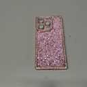 Yeddabox for iPhone 14 Pro Case Glitter, Luxury Sequin and Diamond Bumper Cover with Reinforce Corner, Soft Shockproof Protective Electroplated Case for iPhone 14 Pro for Women Girls, Pink