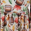 Girls Long Sleeve Ruffled Dresses for Toddlers and Kids (12 Months, Fall Football)