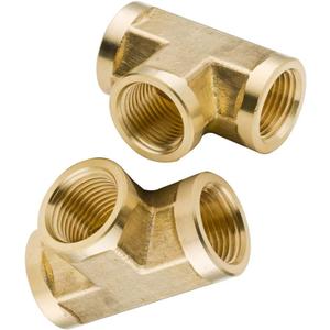 Legines Brass Pipe Fitting, Forged Tee, 3/8" NPT Female x 3/8" NPT Female x 3/8" NPT Female (2 pcs)