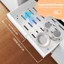 FILTA 2Pack Expandable Pull Out Cabinet Organizer, 21" Deep Slide Out Drawers for Kitchen Cabinets, Heavy Duty Roll Out Shelves with 3-Rail Silent Glide, No-Drill Adhesive or Screw Install, White
