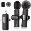 3 in 1 Wireless Lavalier Microphone - Wireless Microphone for iPhone/IPad/Android/Camera, Mini Lapel Mic Noise Reduction, Plug-Play for Video Recording