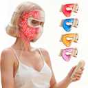 4D Red Light Therapy Mask, 311 LEDs 850nm Infrared Long Light Waves Led Face Mask Light Therapy for Cordless Photons Tech, Silicone Skin Improvement for Women with Rechargeable Remote (Khaki)