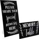 Juvale Rectangular Memory Table Signs - Easel for Funeral Signs & Service Accessories - Celebration of Life Decorations for Memorial Service - Funeral Memory Table Display - Pack of 2, 9x4 & 11x8.5 in