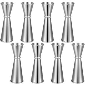 9 Pieces Jigger for Bartending Cocktail Jigger 2 oz 1 oz, 304 Stainless Steel Shot Glass Measuring Cup Shot Measure Jigger Double Jigger for Bartender Bar Supplies