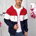 Men's Fleece Heavyweight Full Zip Hoodie Sweatshirt Jacket Hooded for Men (Red, XL)