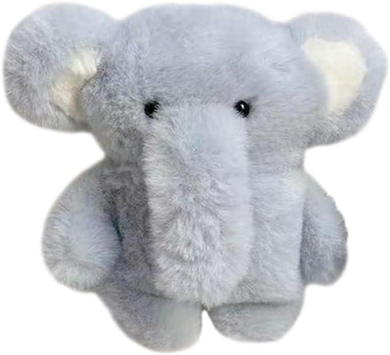 Yatchen Plush Case for AirPods 1&2,Kawaii Cute 3D Cartoon Fur Blue Elephant Funny Furry for Airpods 2nd 1st Generation Cover with Keychain Protector Women