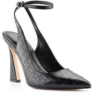 Reoplty Womens Closed Toe Ankle Strap Heels Pointed Toe Pumps Shoes Slingback High Heel Wedding Dress Shoes 8