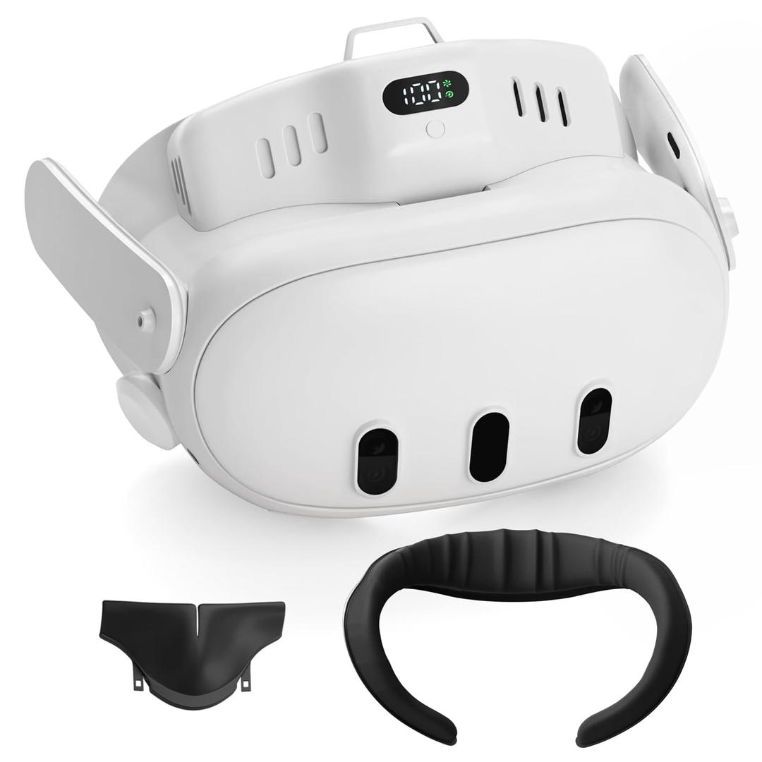 Dual Cooling Fan,Only Compatible with Meta/Oculus Quest 3,Matching Face CushionFacial Interfaces for Anti-Fog,Fits Original Head Strap