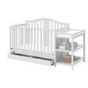 Graco Solano 4-in-1 Convertible Crib and Changer with Drawer (White)  Crib and Changing -Table Combo with Drawer, Includes Changing Pad, Converts to Toddler Bed, Daybed and Full-Size Bed