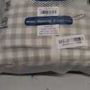 MooMee Gingham Duvet Cover Set 100% Washed Cotton Linen Like Textured Breathable Durable Soft Comfy Modern Checkered Design (Tannish Linen Grey Gingham, Cal King 104"x98")