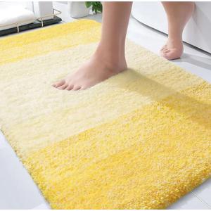 OLANLY Bathroom Rugs Mat 30x20, Extra Soft Absorbent Microfiber Bath Rugs, Rubber Backing, Quick Dry, Machine Washable Bath Mats for Bathroom Floor, Tub and Shower, Home Decor Accessories, Yellow