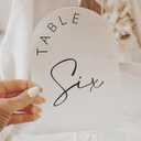 Frosted Arch Wedding Table Numbers 1-15 with Stands, 5x7 Inch Frosted Arch Acrylic Sign with Black Letters, Arched Acrylic Table Numbers for Wedding Reception
