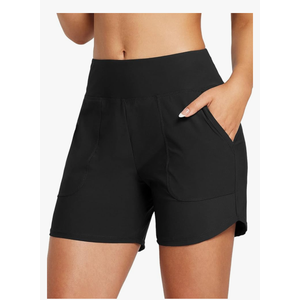 baleaf Women's 3"/5"/7"/9" High Waisted Swim Board Shorts Quick Dry Swimsuits Bottoms Trunks with Pockets, Size -Medium