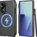 Nillkin for Samsung Galaxy Z Fold 7 Case with S Pen Holder, [Compatible with MagSafe][Hinge Protection] HD Screen Protector Frosted Matte Texture Slim Fit Phone Case for Galaxy Z Fold 7 Black