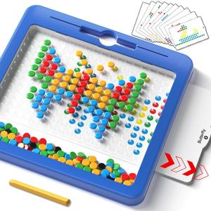 Large Magnetic Dots Board for Toddlers, Magnetic Drawing Board for Kids, Magnetic Dot Art with Magnetic Pen, Montessori Preschool Education Travel Toys for Kids Boys Girls Age 2 3 4 5 6 7 8 Years Old