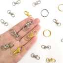 60PCS Keychain Making Supplies, Lobster Claw Clasp with Key Rings, Keychain Making kit Including 30PCS Keychain Clip Hooks and 30PCS Key Chain Rings for Crafts