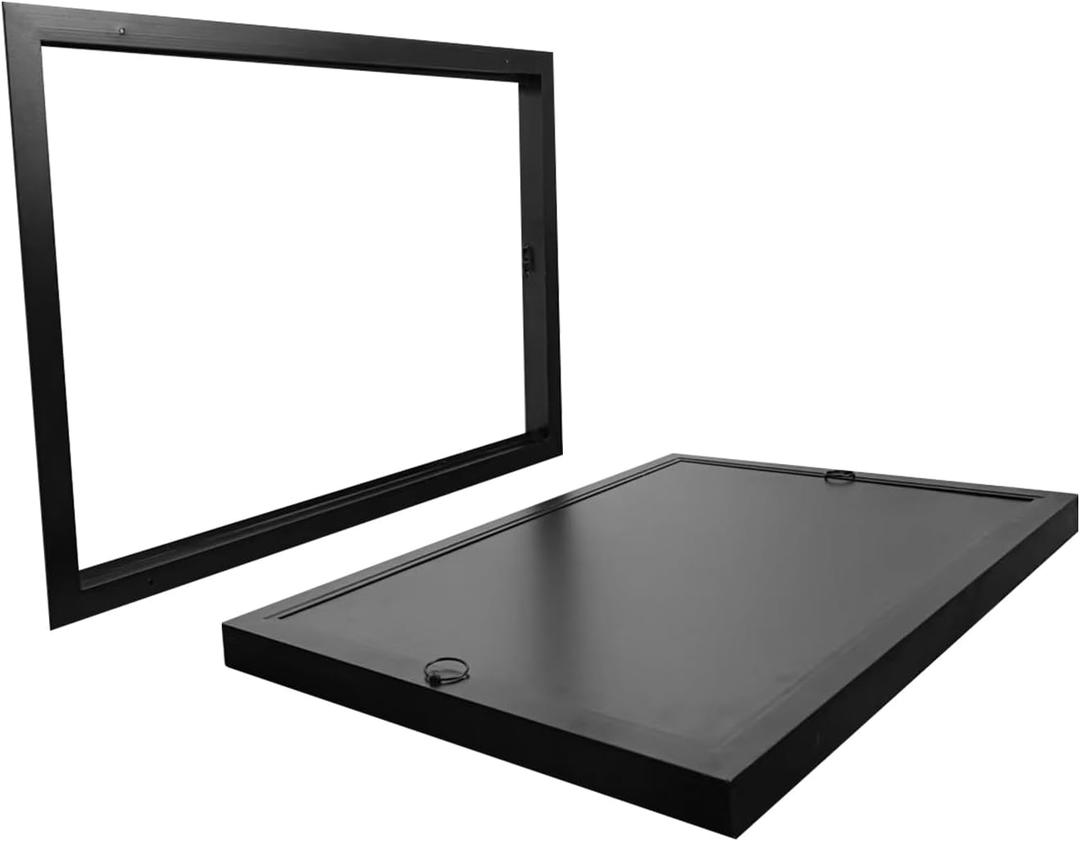 Crawl Space Access Door, Exterior 29.5" x 21.7", Opening 27.0" x 19.1", Powder-Coated Aluminum, Sturdy Panel, Rust Resistant, Heat-Resistant, Pull Ring, Easy Access