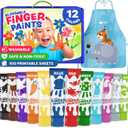 Finger Paint for Toddlers 1-3+, Washable Paint for Kids - Toddler Finger Painting - Non Toxic Baby Safe Toddler Art Supplies for Hand and Feet - Preschool Learning Activities Gifts for Kids Ages 2-4