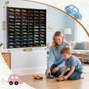 Toy Car Storage Display Case, 72 Slots Model Car Display Shelf for 1/64 Scale Toy Cars, Wall Mount Organizer Rack for Diecast Models (Black)