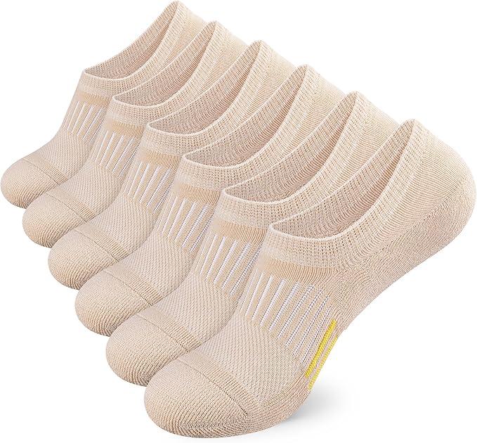 Airacker No Show Socks Womens Athletic Cushioned Low Cut Sports Running Ankle Socks for Women 6 Pairs (8-10)