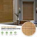 LazBlinds No Tools No Drill Cordless Bamboo Roman Shades, Light Filtering Window Treatment, Roll Up Bamboo Blinds for Window 33'' W x 64'' H, Brown