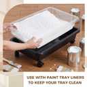 Geetery 20 Inch Rolling Paint Tray with Wheels, 5 Disposable Liners, Black