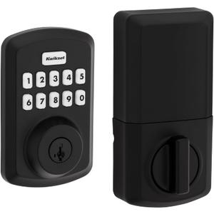 Kwikset Powerbolt 250 10-Button Keypad Matte Black Transitional Electronic Deadbolt Door Lock, Featuring Convenient Keyless Entry, Customizable User Codes and Auto-Locking
