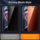 Esanik [2-Pack for iPhone 17 Pro Max Sunset Color Privacy Screen Protector - Gradient Purple Anti-Spy Tempered Glass, Anti-Blue Light, Pink Military-Grade 9H Hardness, Shatterproof, Flawless Fit Tray