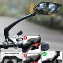 Bicycle Mirror for Handlebars 360 Adjustable and Rotatable, Wide E Bike Mirror Handlebar Mount with Long Arm, Safe HD Bike Rear View Mirror for Scooter, Motorcycle, Foldable Ebike Accessory Left 1PCS