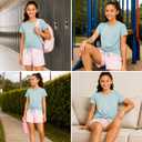 PUMA Girls Shorts Set - 2 Piece Active Performance T-Shirt with Gym Shorts, Size 7 Kids