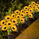 Solar Sunflower Lights Outdoor Flower Garden Stake Lights,4 Pack 24 Sunflower Waterproof Lights for Outside Party Gardening Gifts Mother's Day for Patio Yard Pathway Party Housewarming Gift