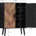 Iwell Storage Cabinet with 2 Shelves & Doors, Sideboard Buffet Cabinet with Storage, Entryway Cabinets, Accent Cabinets for Living Room, Dining Room, Entryway, Black, 31.5''H