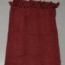 ZeeMart Macrame Style Boho Table Runner, Burgundy Red Table Runners 72 Inches Long, Farmhouse Woven Home Decor, 12x72 Inch, Burgundy