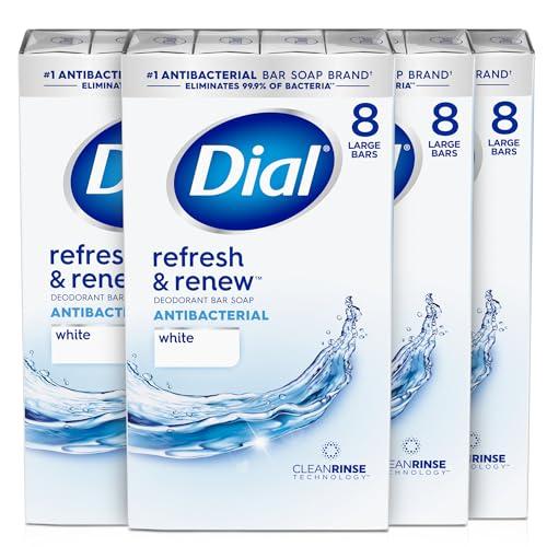 Dial Antibacterial Bar Soap, Refresh, White, 4 oz, 31 Bars