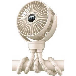 KIDEE Portable Stroller Fan, Mini Baby Fans Battery Operated, LED Display with 3 Speeds, Small Clip on Fan Desk Fans USB Rechargeable, Personal Handheld fans Fan for Travel Outdoor, Children Gifts