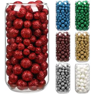 Shappy 1300 Pcs Christmas Glitter Ball Filler 7 Color Foam Ball Ornaments 12/17/20 mm Mini Colored Foam Ball Decorations for Xmas Vases Filler Crafts Holiday Decorations